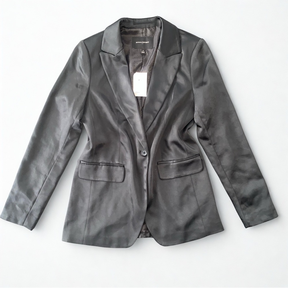 NWT Banana Republic Slim Italian Satin Blazer | Size 4